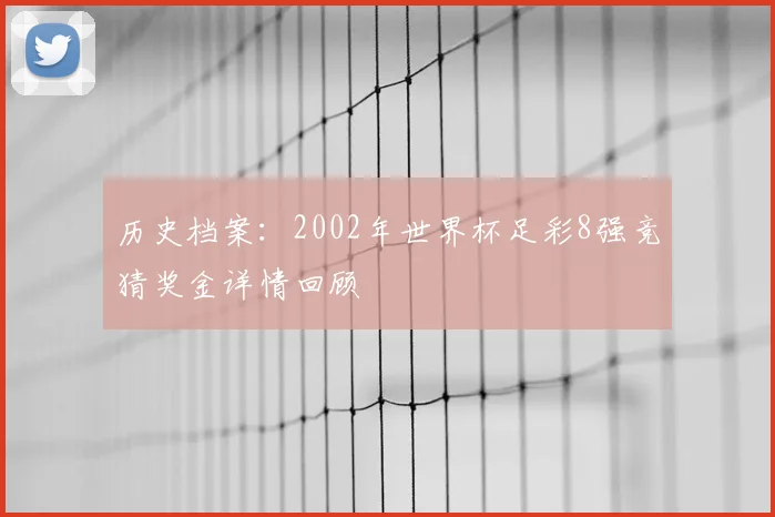 历史档案：2002年世界杯足彩8强竞猜奖金详情回顾